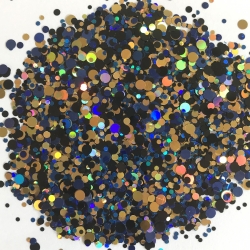 Glitters Paillettes Confetti Bleu/Or