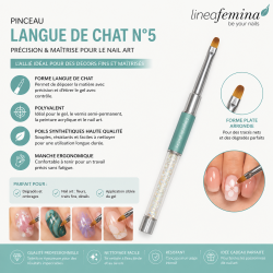 Pinceau Gel UV Langue de Chat 4 Professionnel Vert Strass