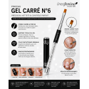 Pinceau Gel Carré 6 Professionnel Noir Strass