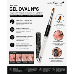 Pinceau Gel Ovale 6 Professionnel Noir Strass