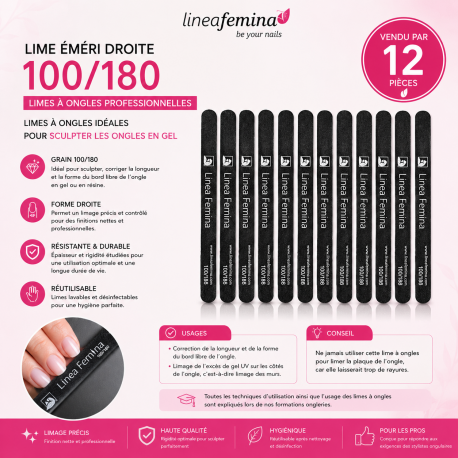 Lime Emery Droite 100/180 - 12 Pieces