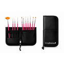 Set de Pinceaux Nail Art Professionnels avec Trousse Rose Linea Femina