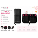 Set de Pinceaux Nail Art Professionnels avec Trousse Rose Linea Femina