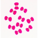 Noeud Fushia Rond Strass 10 Pieces
