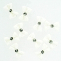 Noeud Blanc Grand Strass 10 Pieces