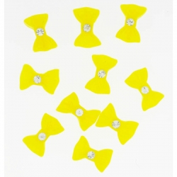 Noeud Jaune Grand Strass 10 Pieces