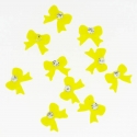 Noeud Jaune Rond Strass 10 Pieces