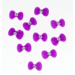 Noeud Mauve Strass 10 Pieces 