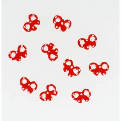 Noeud Rouge Points Blancs 10 Pieces