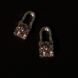 Small Cadenas Argent Strass Clear 2 Pieces