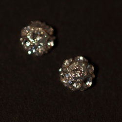 Cabochon Fleur Strass Clear 2 Pieces