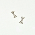 Noeud Argent Strass 9Mm/3Mm 2 Pieces