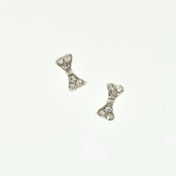 Mini Noeud Argent Strass 5Mm/2Mm 2Pcs